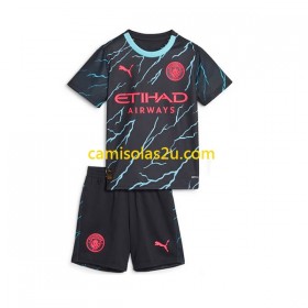 Camisolas de futebol Manchester City Criança Equipamento 3ª 2023/24 Manga Curta